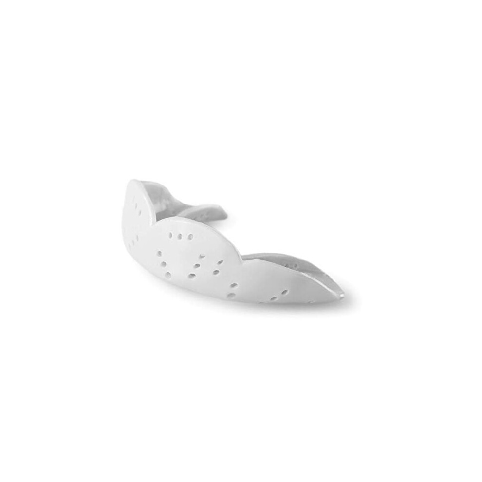 Sisu White Aero Sports Mouthguard, Snow - Medium - For Basketball, Soccer, Hockey, Lacrosse, Custom Fit For Youth And Adults