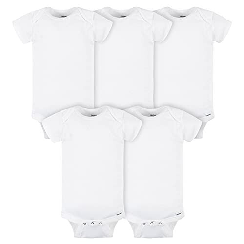 Gerber Gerber Baby 5-Pack Στεγανές Φόρμες, Λευκό, 5T
