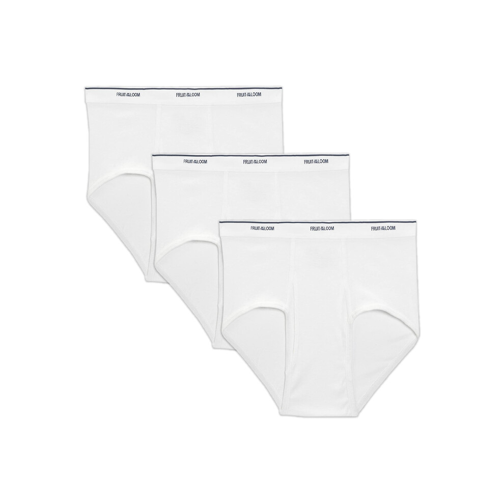 Fruit of the Loom Men's Tall Tag-Free Underwear, Big Man-Brief-3 Pack White, 4X-Large