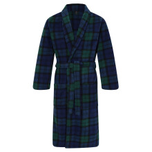 John Christian Men's Fleece Robe, Scottish Black Watch Tartan (L/XL)