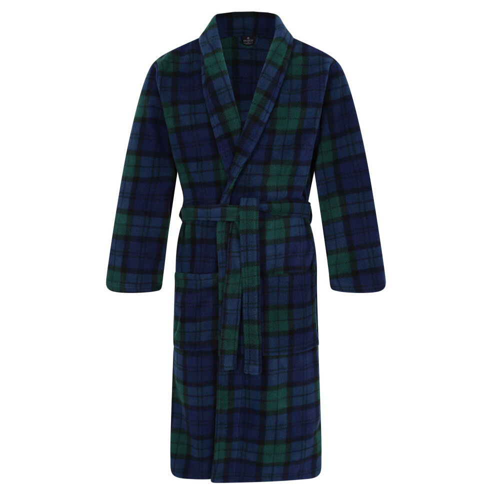 Peignoir polaire pour homme John Christian, tartan ?cossais Black Watch (L/XL)