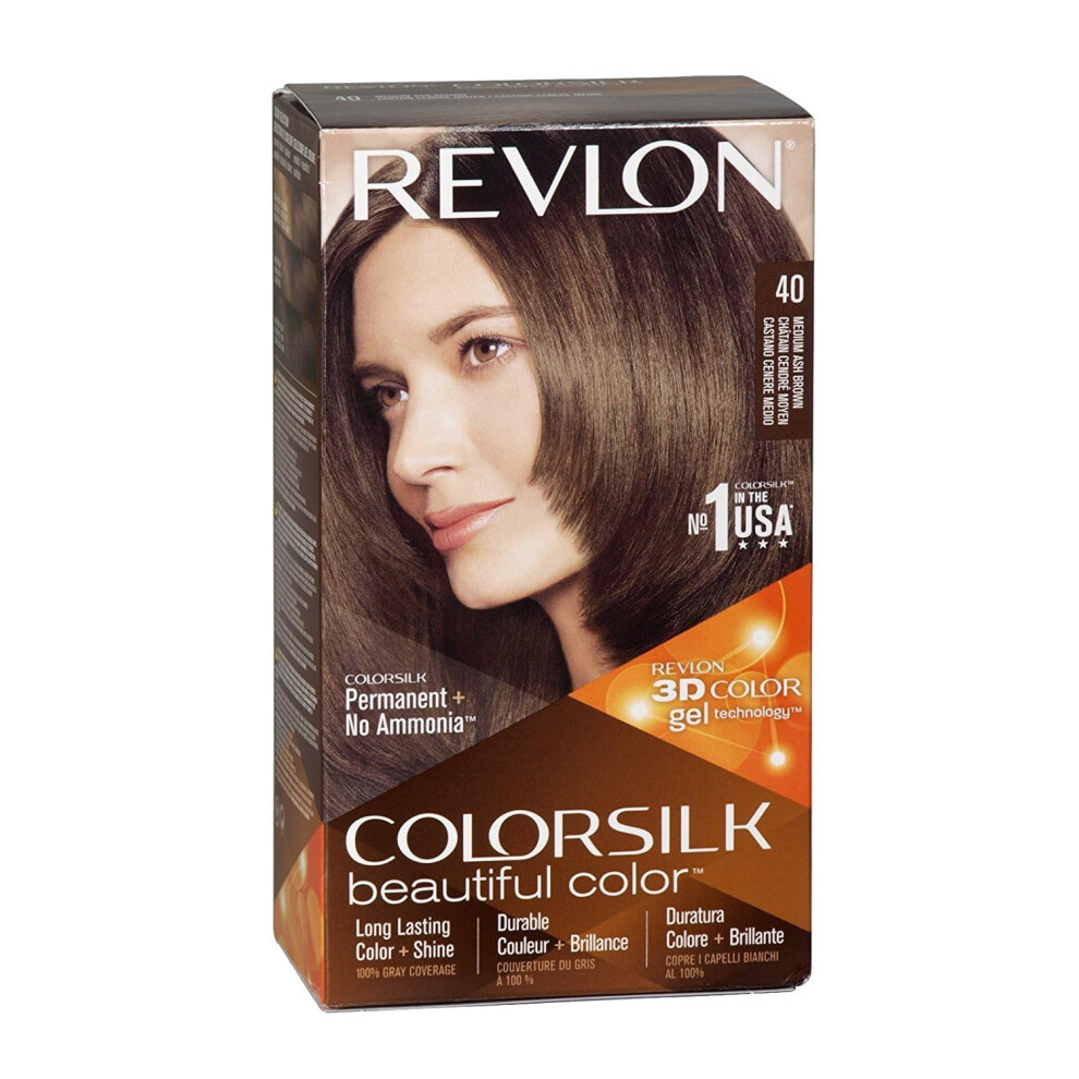 Revlon ColorSilk Hair Color 40 Medium Ash Brown 1 Each