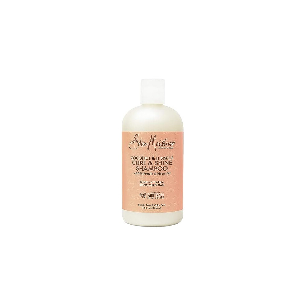 SheaMoisture Shampoo Curl and Shine for Curly Hair Coconut and Hibiscus Paraben Free Shampoo 13 oz