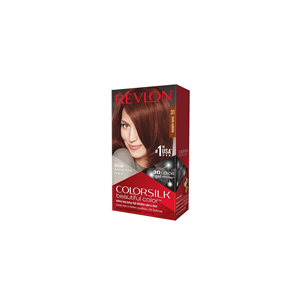 Revlon ColorSilk Haircolor, Dark Auburn, 4.40 Total Ounces (Pack of 3)