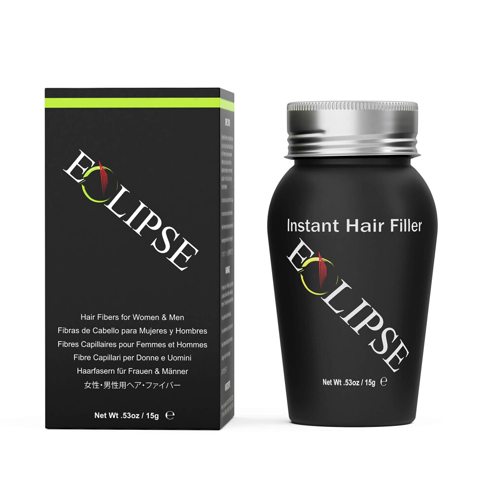 ECLIPSE Hair Fibers Dark Brown for Thinning Hair for Women & Men to Conceal Hair Loss in 15 Seconds - 100% Undetectable Hair Building Fibers, 15g