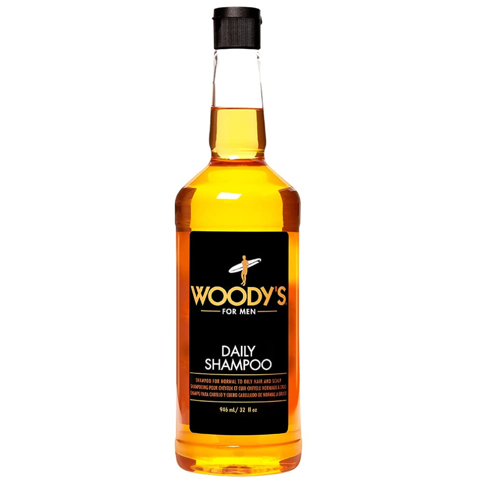 Woody's Men's Daily Shampoo - Voor Alle Haartypen Met Vitamine B5 E Alo Vera Gember 32 Fluid Ounce - 1 Verpakking-image