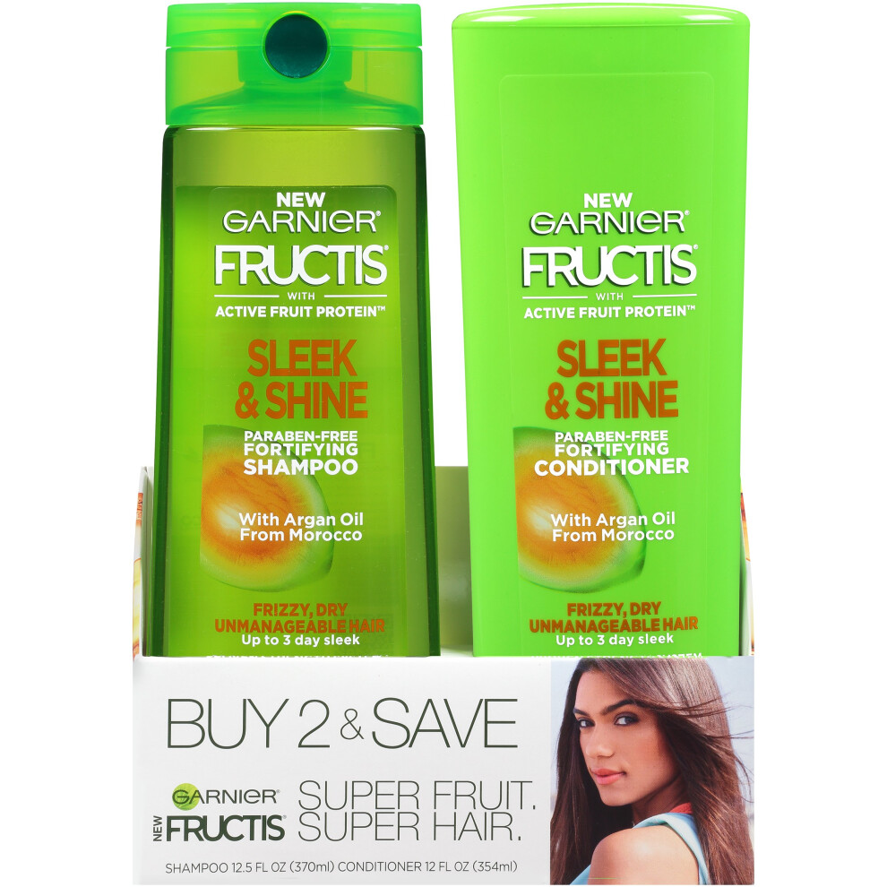 Garnier Hair Care Fructis Shampoo & Conditioner Kit, Sleek & Shine