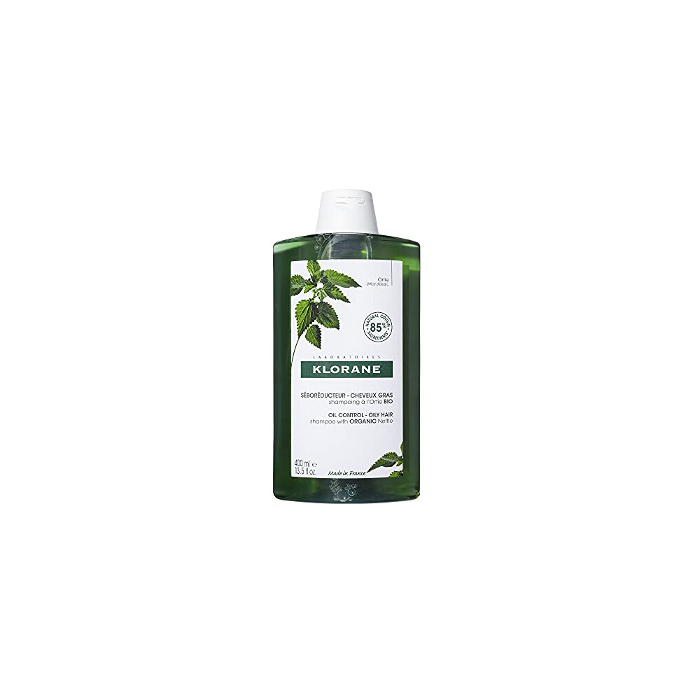 Klorane Shampoo with Nettle for Oily Hair and Scalp, Regulates Oil Production, Paraben, Silicone, SLS Free, 13.53 Fl Oz (Pack of 1)