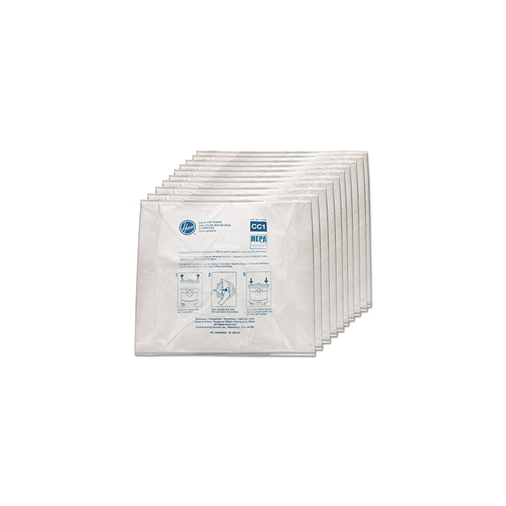 Hoover Commercial AH10363 Disposable Vacuum Bags Hepa CC1 10/Pack