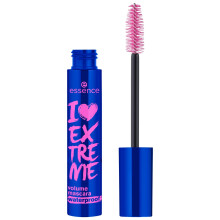 essence | I Love Extreme Waterproof Mascara Volume | Χωρίς Parabens | Χωρίς Βία | Μαύρο (Συσκευασία 1, Αδιάβροχο)