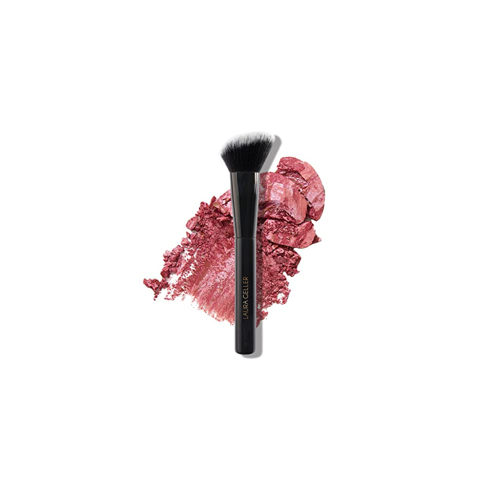 LAURA gELLER NEW YORK Angled Blush Brush with Black Wooden Handle & Dense Bristles for Makeup Application