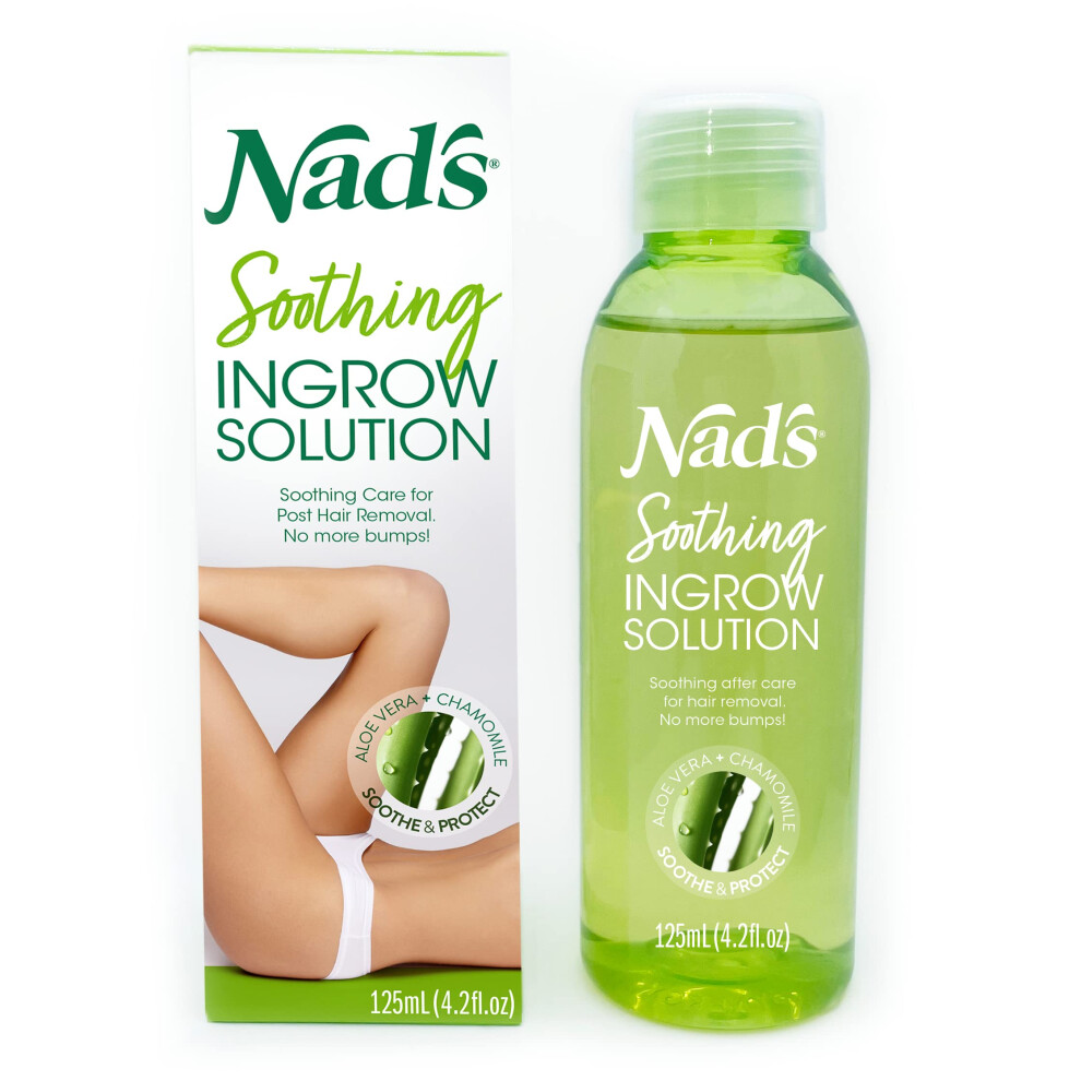 Nad's Ingrown Hair Treatment Solution Serum - Razor Burn & Razor Bumps Treatment For Women & Men; Use After Shave, Waxing, Cream; 4.2 oz (125 ml)