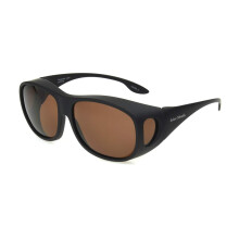 Dioptics unisex Solar Shield Elm zonnebril voor volwassenen, past over zonnebril zwart/amber 54 mm US
