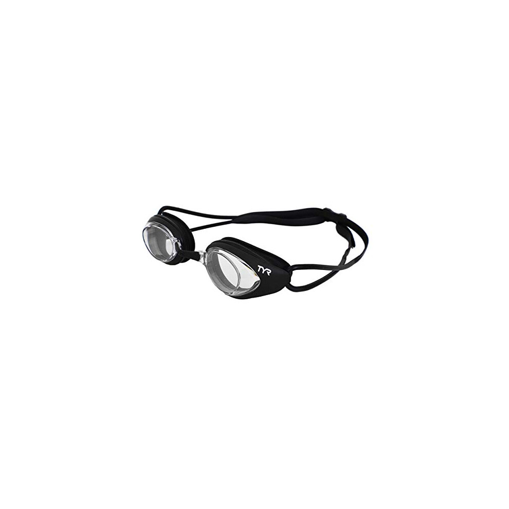 TYR Black Hawk Racing Goggles, Clear Matte Black, One Size