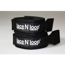 Lace N Loop Riemen (Paar) - Lace-Up Boxhandschuh-Konverter (Schwarz (Weißes Logo))