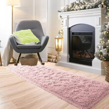(Baby Pink, 60cm x 220cm (2ft x 7ft 3")_Runner) Shaggy Thick Large Rugs Living Room Area Outdoor Indoor Non Slip Kitchen Runner Rugs