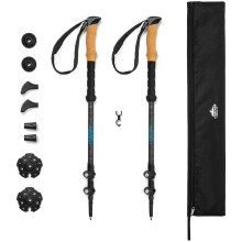 B?tons de randonn?e Cascade Mountain Tech - B?tons de marche ou de randonn?e en fibre de carbone avec verrous ? r?glage rapide (lot de 2), gris