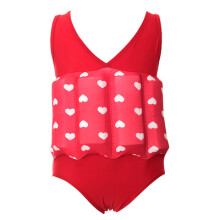 (red for girl, XXL 110-120cm 20-25K) Baby Buoyant Swimwear Girl Quick-drying One-piece Buoyancy Swimsuit