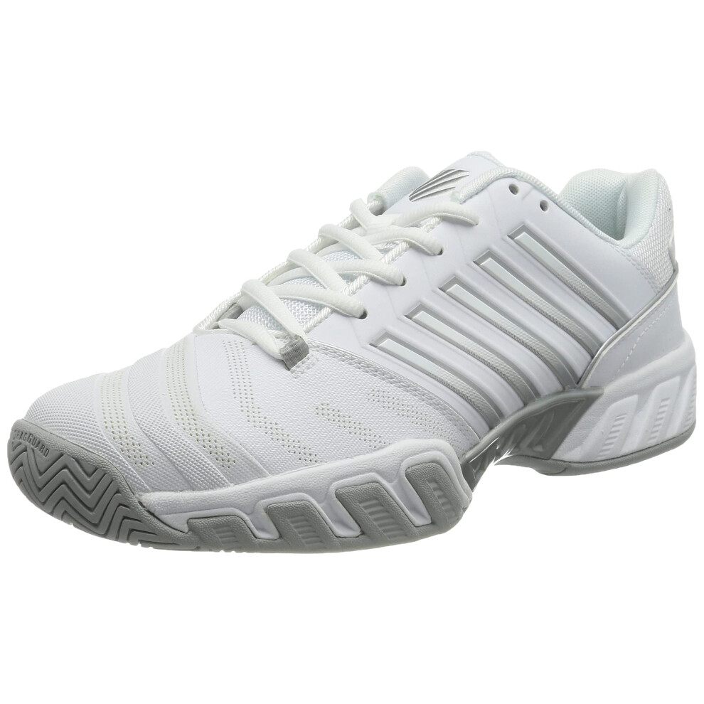 K-Swiss Women's Bigshot 4 Tennis Shoe, White/Highrise/Silver, 8 M