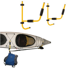 Suspenz Kayak Opvouwbaar Opbergrek Muurhangers Haken Binnen- en buitengebruik Gewichtscapaciteit 75 lbs Geel (12-8601)