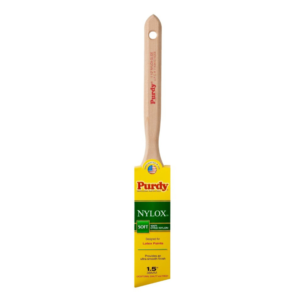 Purdy 144152215 Nylox Series Glide Angular Trim Paint Brush, 1.5 inch