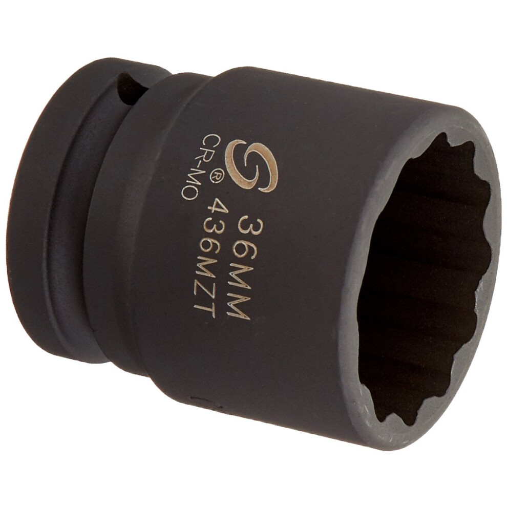 Sunex 436Mzt 3/4-Inch Drive 36-Mm 12-Point Thin Wall Impact Socket 613364024782