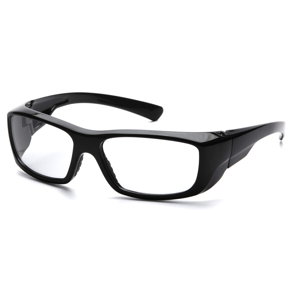 PYRAMEX SB7910D15 Pyramex Clear Safety Reader Glasses, Scratch-Resistant,Black Frame