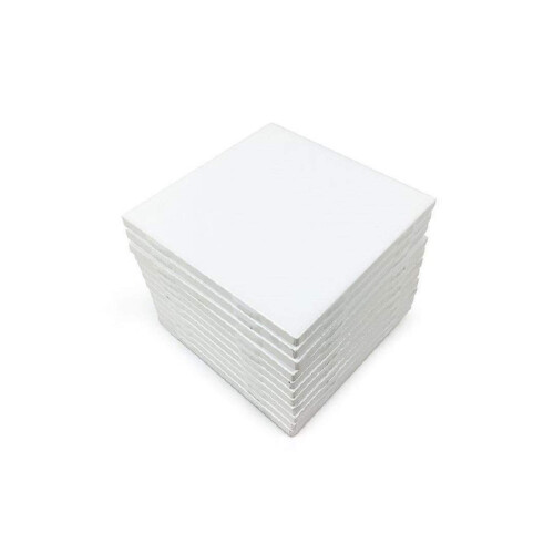 Γυαλιστερά Λευκά Κεραμικά Πλακάκια 4 1/4" x 4 1/4" Σετ 10 με Οδηγό Διακόσμησης 25 Σελίδων