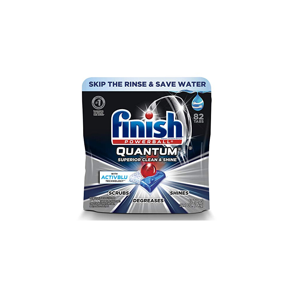 Finish - Quantum - 82ct - Dishwasher Detergent - Powerball - Ultimate Clean & Shine - Dishwashing Tablets - Dish Tabs