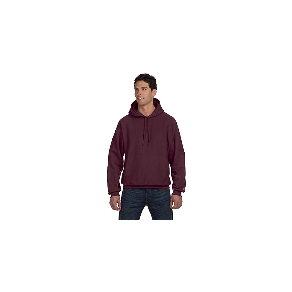 Champion Mens Men Reverse Weave Fleece Pullover Hoodie, Maroon, X-Large