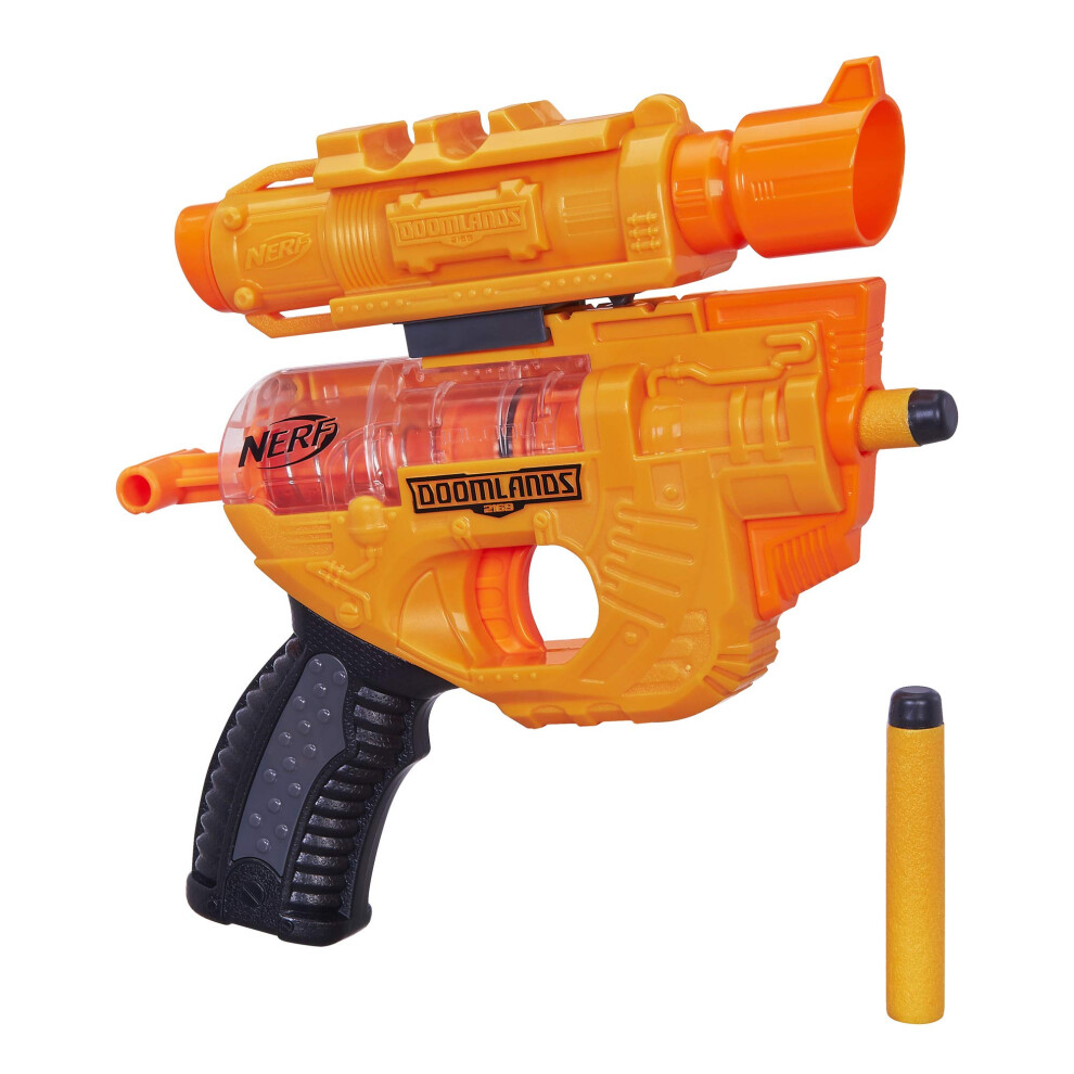 NERF Holdout Doomlands Toy Blaster with Detachablex 40Mm & 2 Official Doomlands Elite Darts for Kids, Teens, & Adults