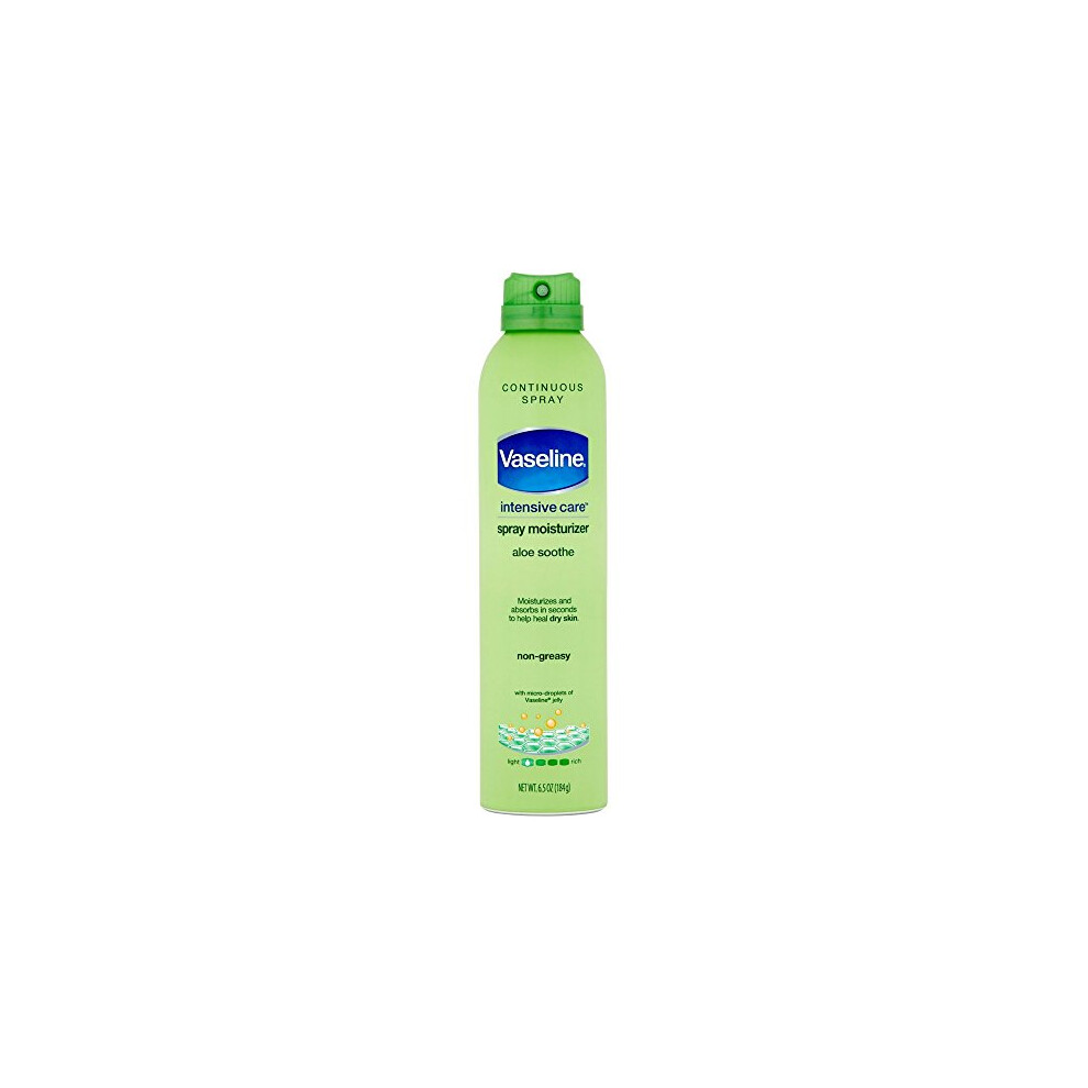 Vaseline Spray & Go Moisturizer, Aloe Fresh, 6.5 oz (Pack of 4)