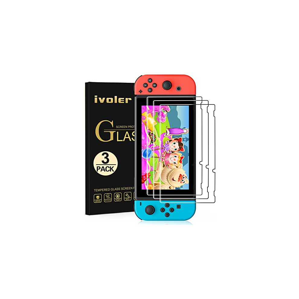 [3 Pack] Screen Protector Tempered Glass For Nintendo Switch, Ivoler Transparent Hd Clear Anti-Scratch Screen Protector Compatible Nintendo Switch 663274626866
