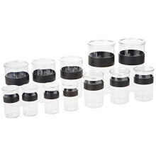 Bodum Presso Shatterproof Storage Jar 12 Piece Set, Black