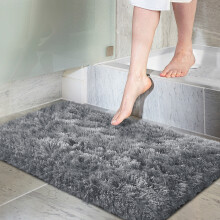 (Grey, 50cm x 80 cm (1 ft 6 in x 2 ft 6 in)_Small Mat) Shaggy Thick Large Rugs Living Room Area Outdoor Indoor Non Slip Kitchen Runner Rugs