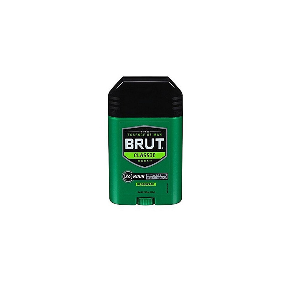 Brut By Faberge For Men. Pack 3 Deodorant Stick With Trimax 2.25 Oz.