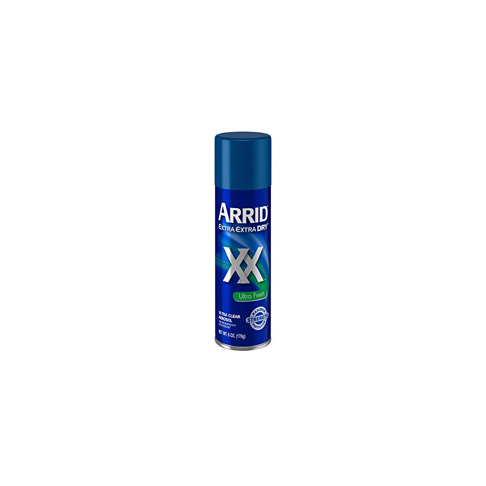 Arrid XX Extra Extra Dry Ultra Clear Aerosol Antiperspirant Deodorant, Ultra Fresh, 6 oz.