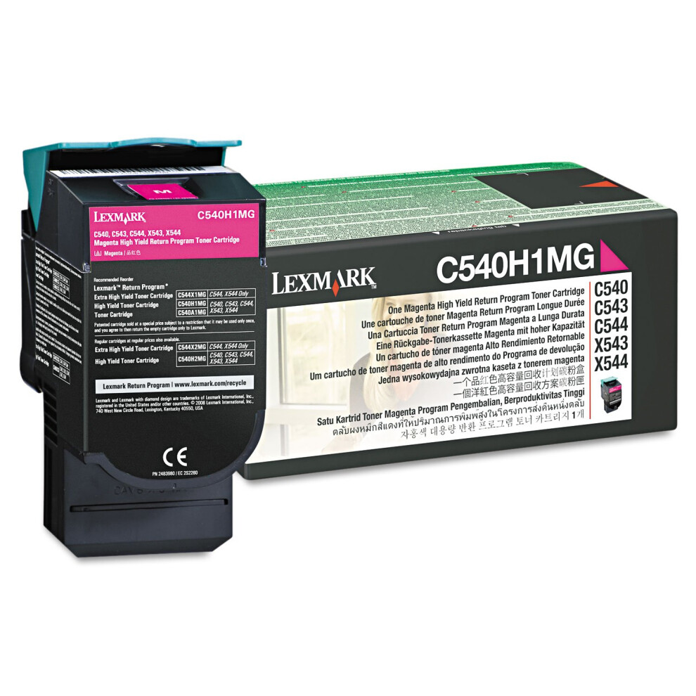 Lexmark C540h1mg High-Yield Toner Cartridge, Magenta - in Retail Packaging