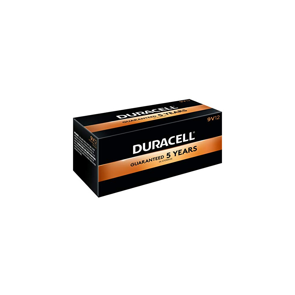 Duracell - CopperTop 9V Alkaline Batteries - long lasting, all-purpose 9 Volt battery for household and business - Pack of 12