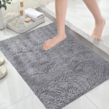 (Grey, 60cm x 110cm (2ft x 3ft 7")_ Large Mat) Shaggy Thick Large Rugs Living Room Area Outdoor Indoor Non Slip Kitchen Runner Rugs