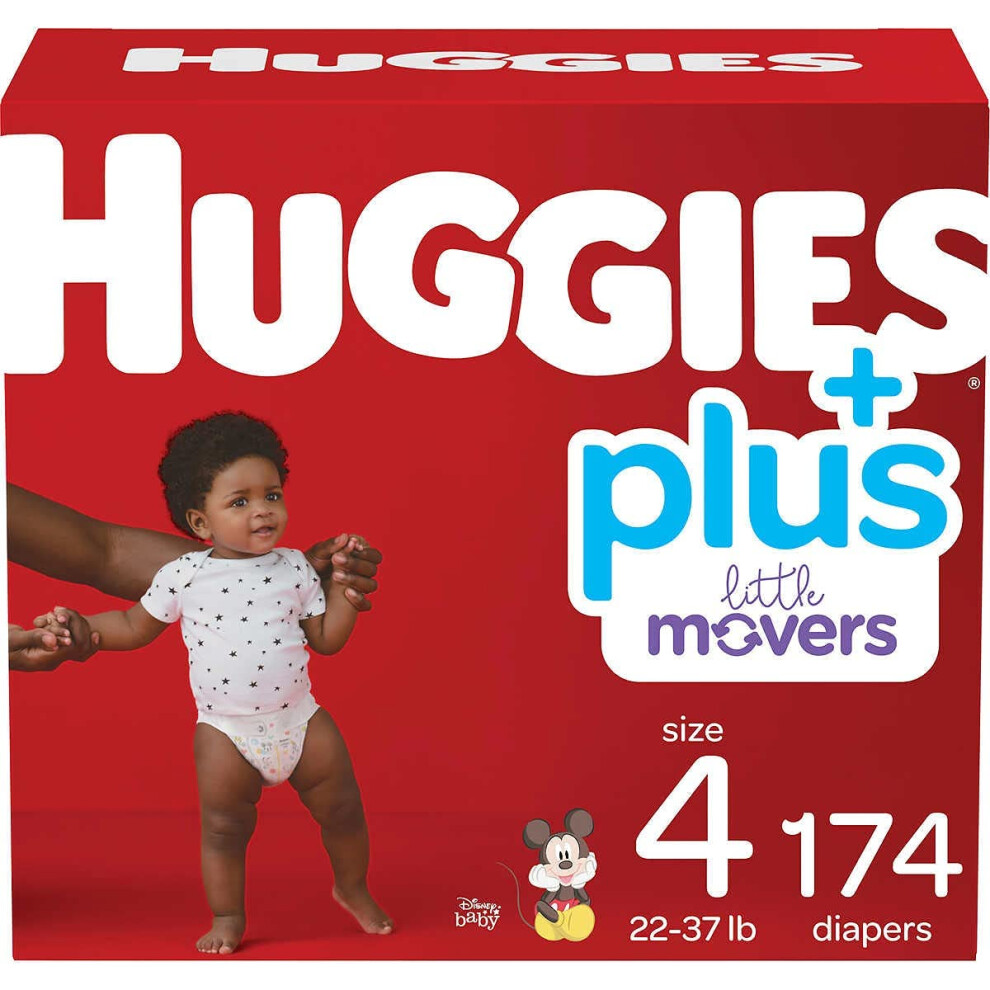 Huggies Little Movers Plus Diapers, Size 4 (174-Count)