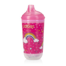 Nuby Izolovaný Svítící Hrnček s Odolným Přívodem, Růžová Duhová, 10 Oz