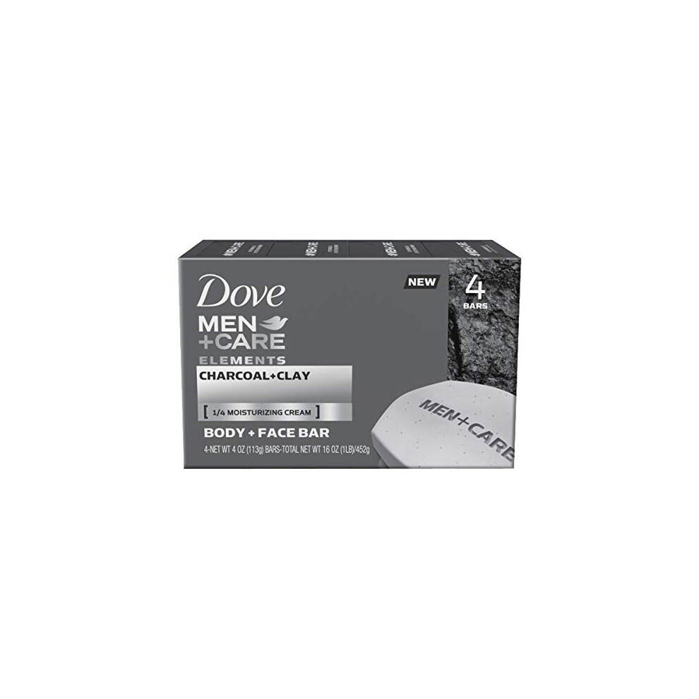 Dove Men+care Elements Body and Face Bar charcoal + clay 4 oz, 4 Bar