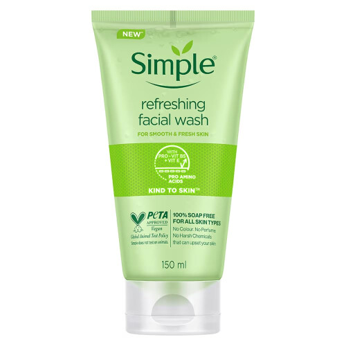 Simple Simple Erfrischendes Gesichtswaschgel, 150 ml