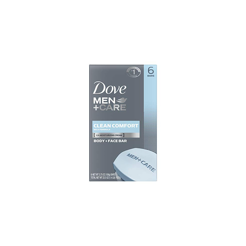 Dove Men+care Body Soap and Face Bar to Hydrate Skin clean comfort More Moisturizing Than Bar Soap 375 oz 6 Bars