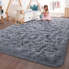 (Grey, 160 x 230 cm (5ft 4" x 7ft 8")) Shaggy Thick Large Rugs Living Room Area Outdoor Indoor Non Slip Kitchen Runner Rugs