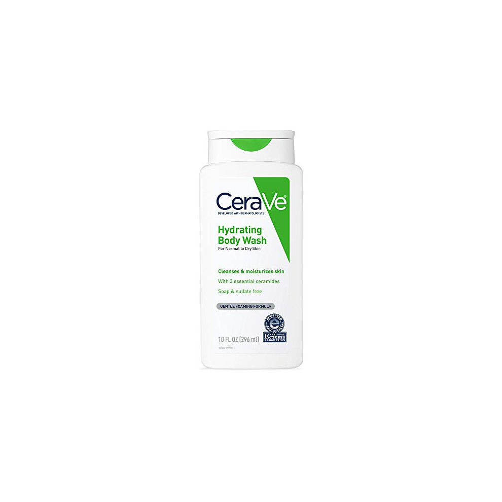 ceraVe Body Wash for Dry Skin  Moisturizing Body Wash with Hyaluronic Acid and ceramides  Paraben, Sulfate & Fragrance Free  10 Ounce