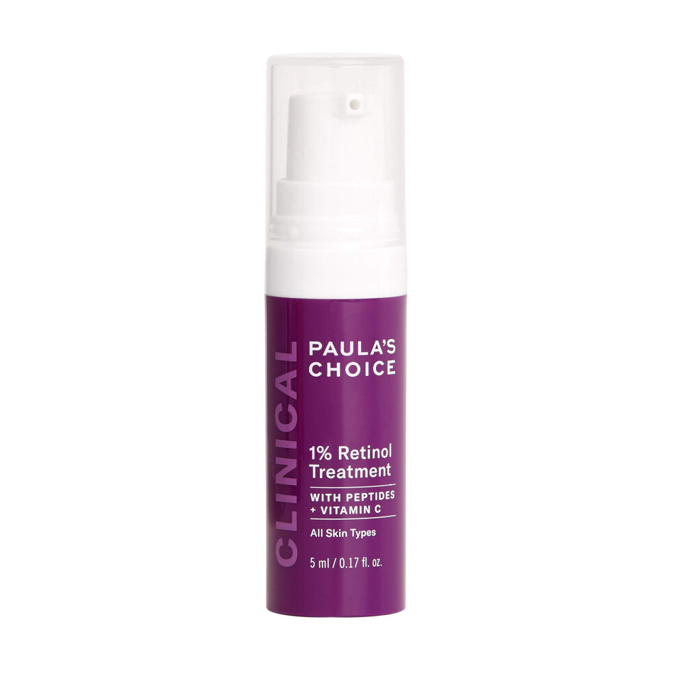 Paulas choice cLINIcAL 1% Retinol Treatment cream with Peptides, Vitamin c & Licorice Extract, Anti-Aging & Wrinkles, Travel Size PAcKAgINg MAY VARY