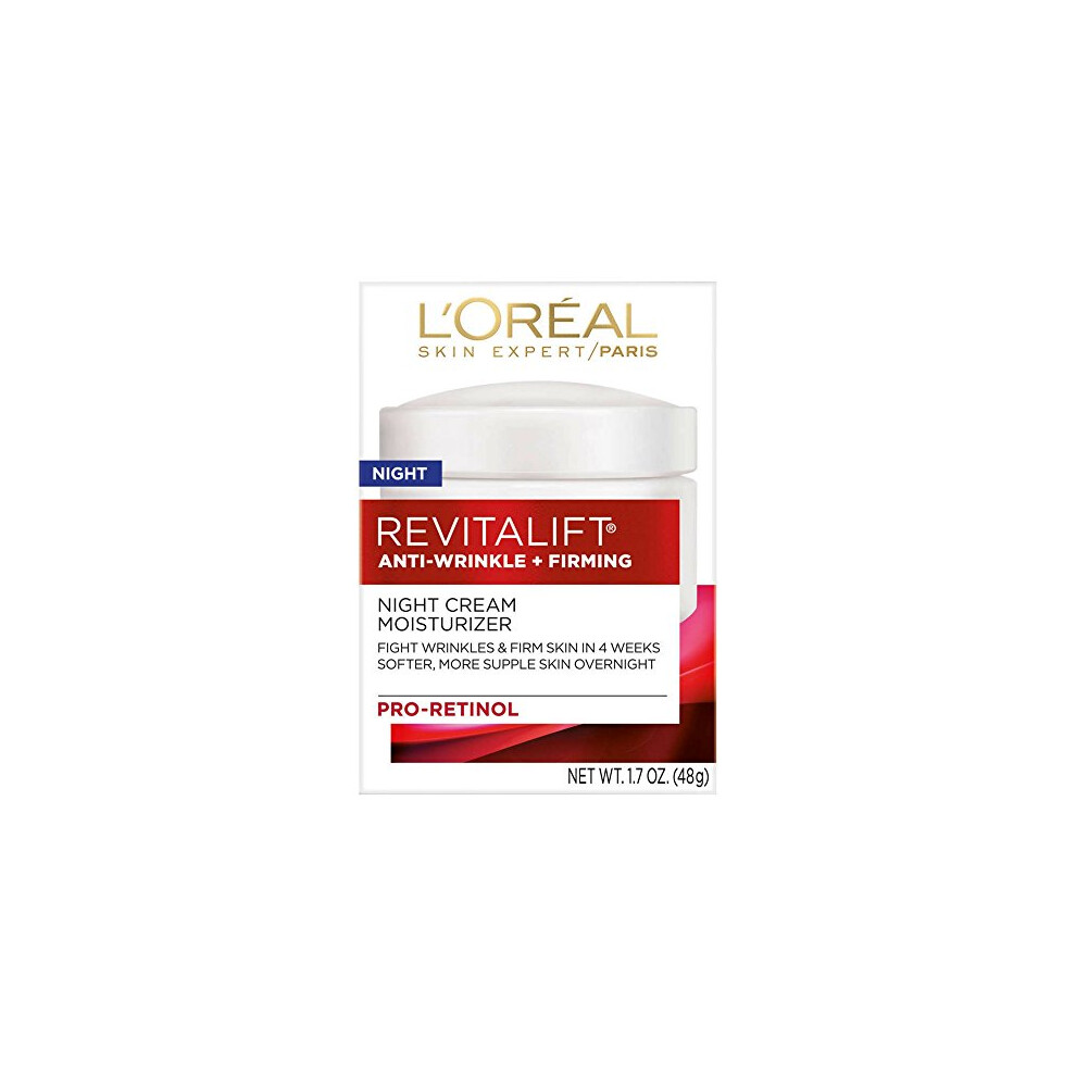 LOreal Paris, RevitaLift Anti-Wrinkle + Firming Night Cream Moisturizer 1.7 oz (Pack of 2)