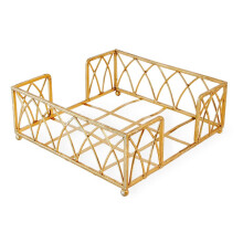 Boston International Arch Design frokost servietholder Caddy 6,75 x 6,75-tommer bladguld